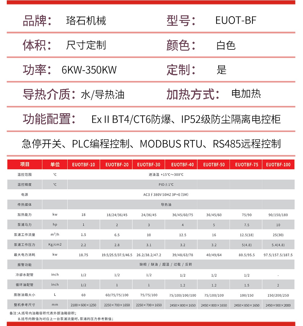 防爆油加热器参数